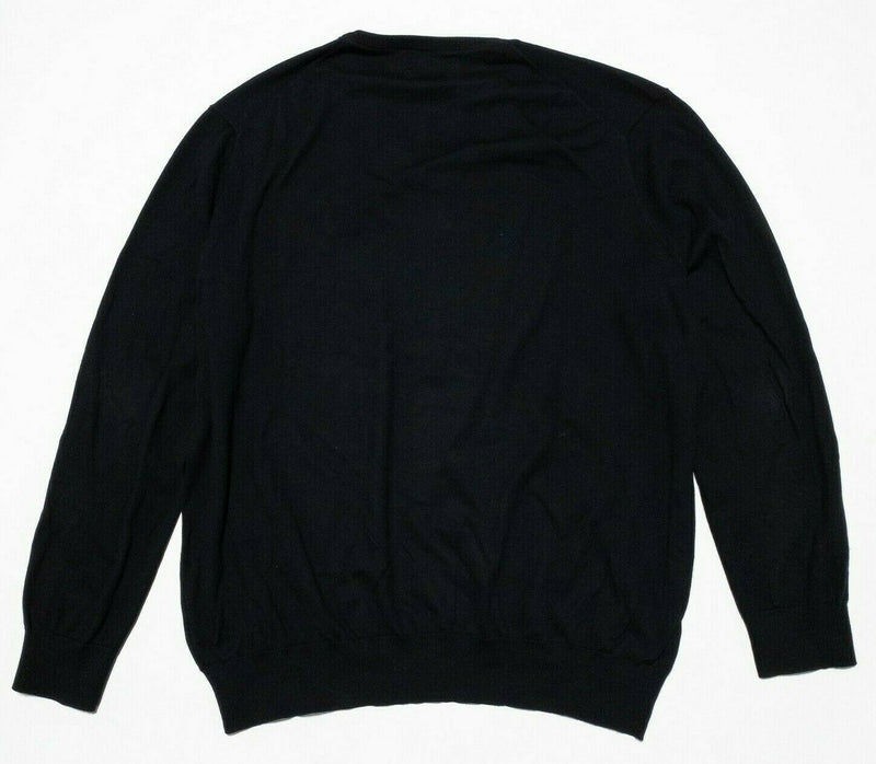 Polo Ralph Lauren V-Neck Sweater Lightweight Black Pima Cotton Men's 2XL