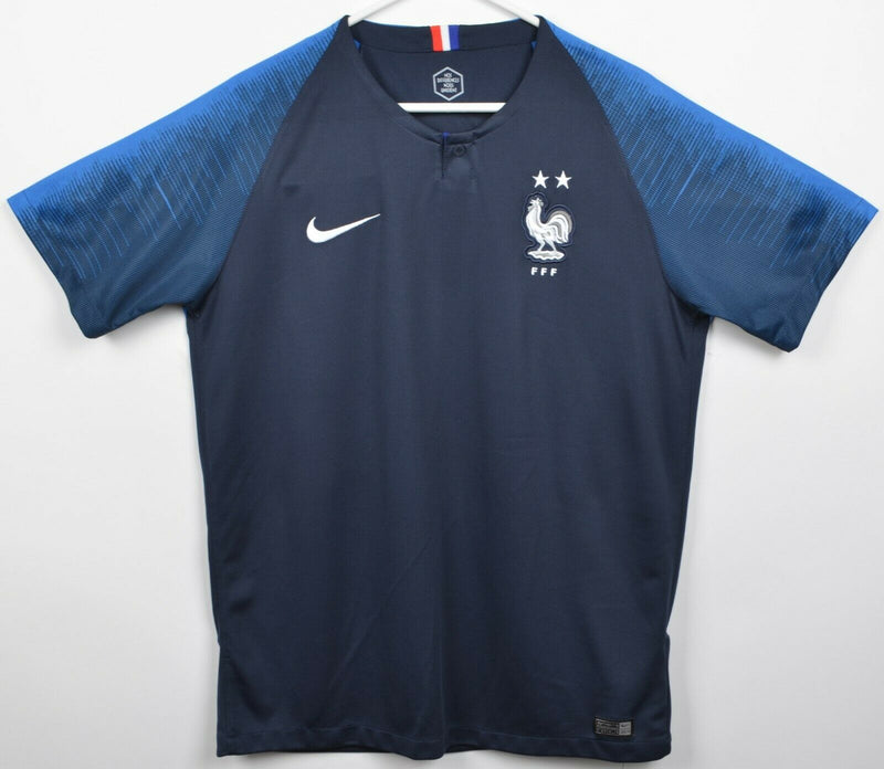France FFF Men Large Nike Navy Blue French National Team Soccer Football Jersey