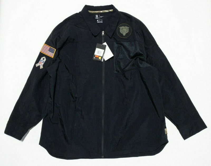 Chicago Bears Nike Salute to Service Jacket Windbreaker Black NFL Men's 2XL