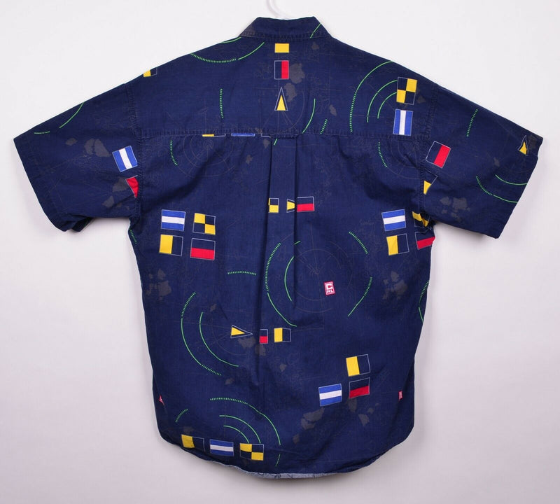 90s Chaps Ralph Lauren Mens Medium Nautical Sailing Flags Button Up Shirt
