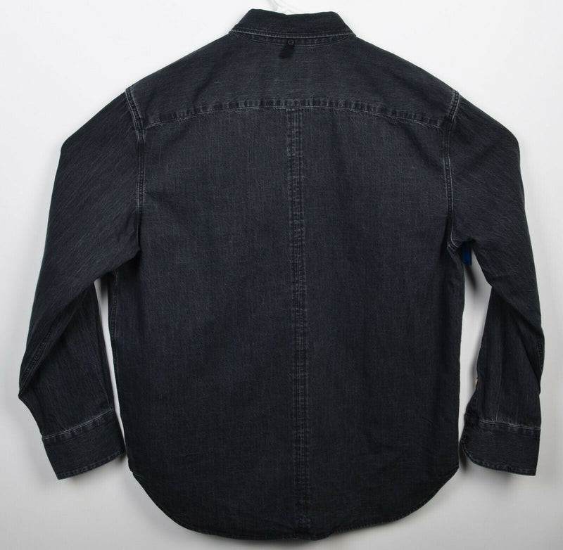 Rag & Bone New York Men's XL Black Denim Long Sleeve Button-Down Shirt