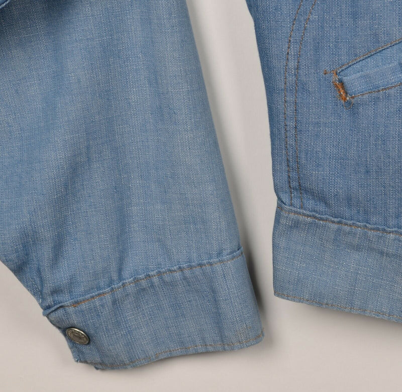 Vintage 70s Ranchcraft Men's Medium? Snap-Front JCP Blue Denim Shirt Jacket