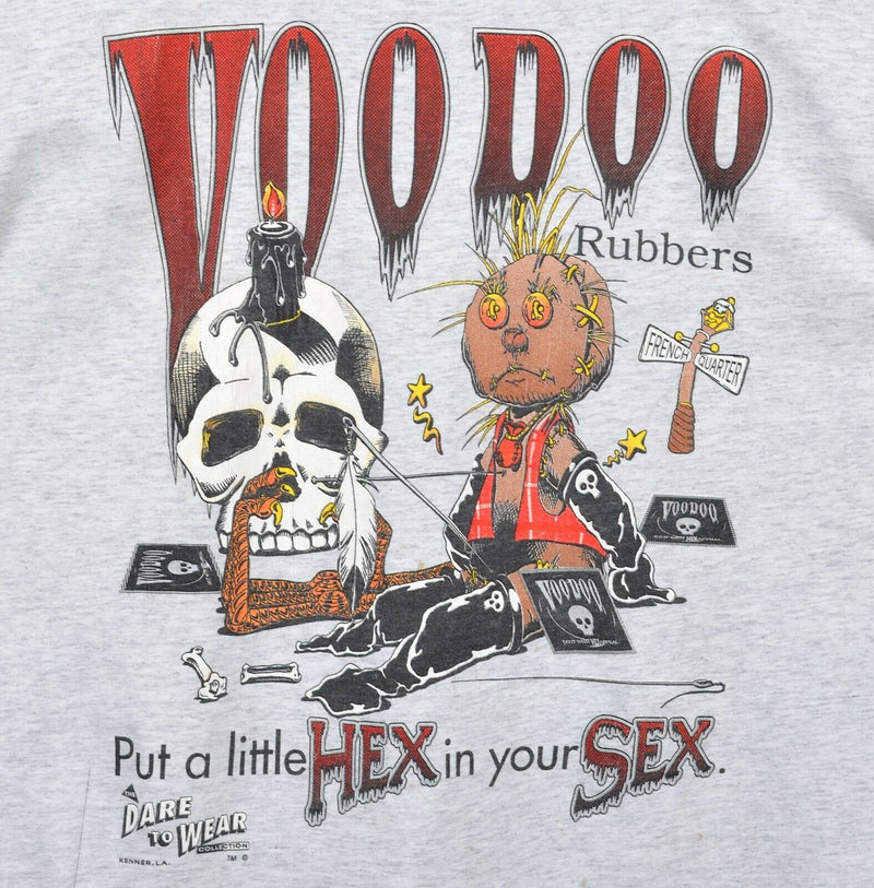 Vintage 90s Voodoo Rubbers Men's Sz XL Dare to Wear Novelty New Orleans T-Shirt