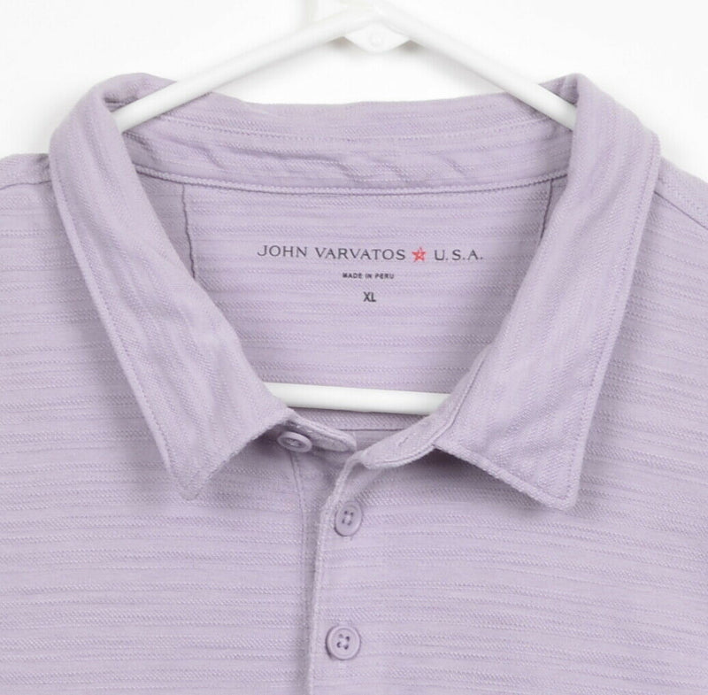 John Varvatos USA Men's Sz XL Lavender Purple 3 Stars Embroidered S/S Polo Shirt
