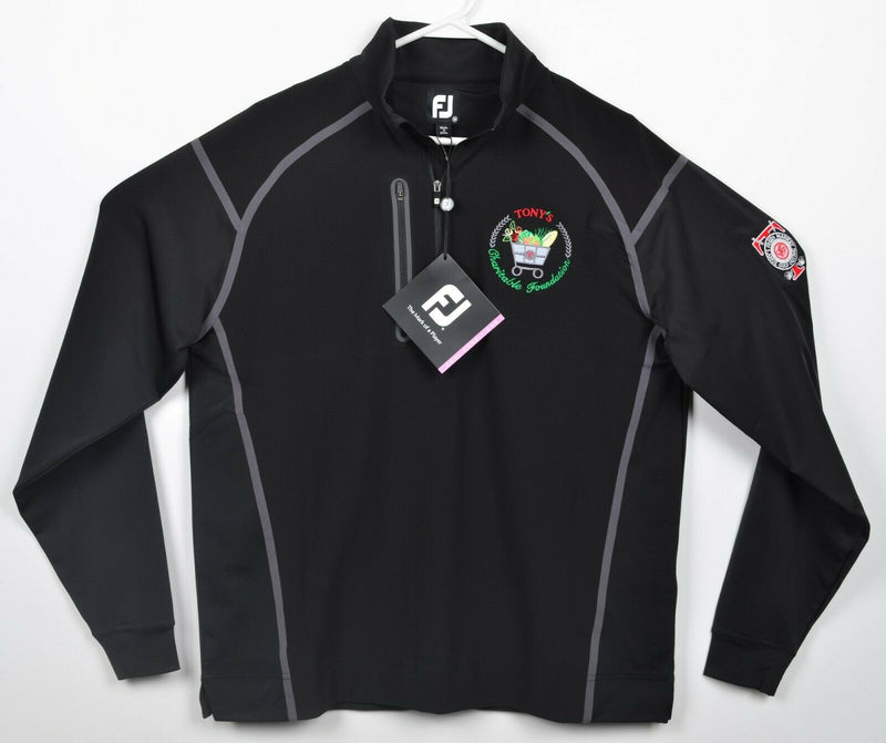 FootJoy Men's Medium Windtech Half Zip Black Charcoal Pullover FJ Golf Jacket