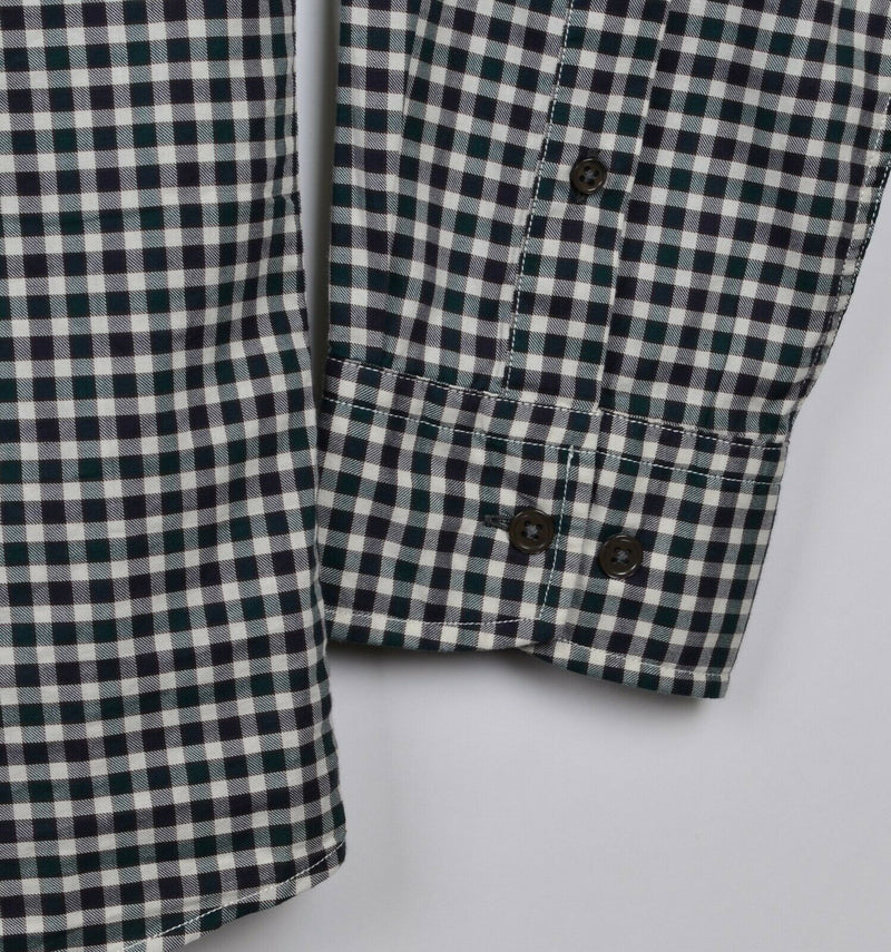 Rodd & Gunn Men's Sz XL Green Black Micro-Check Plaid Logo Long Sleeve Shirt