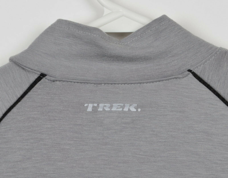 Trek Men's Large Polyester Wool Blend Gray 3/4 Zip Long Sleeve Cycling Top