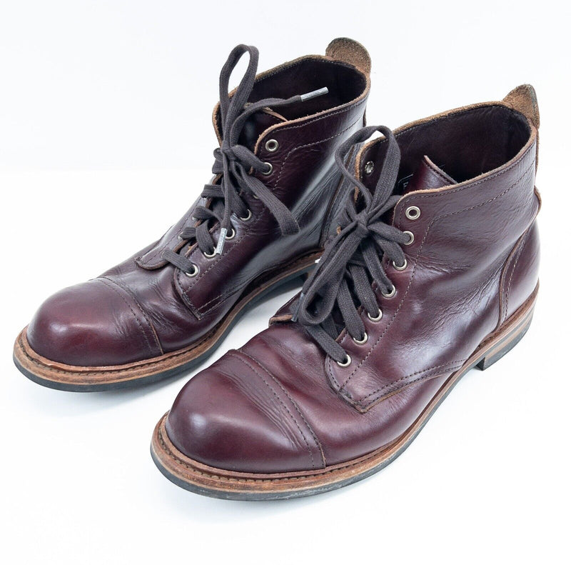 Allen Edmonds Waterproof Boots 10 D Men's Burgundy Leather Park City Lace-Up