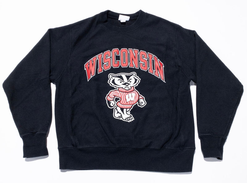 Wisconsin Badgers Champion Reverse Weave Men's Medium Sweatshirt Black Crewneck