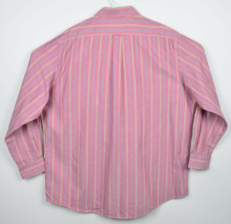 Fairway & Greene Men's 2XL Pink Striped Golf Panama Oxford Button-Down Shirt