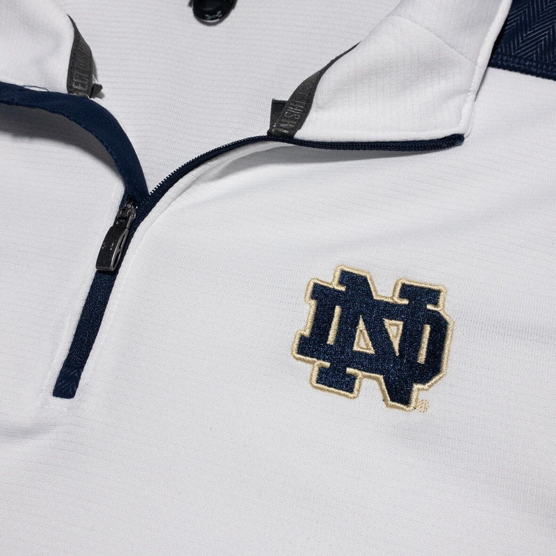 Notre Dame Under Armour Wicking 1/4 Zip Jacket Men's XL Loose White Blue Team