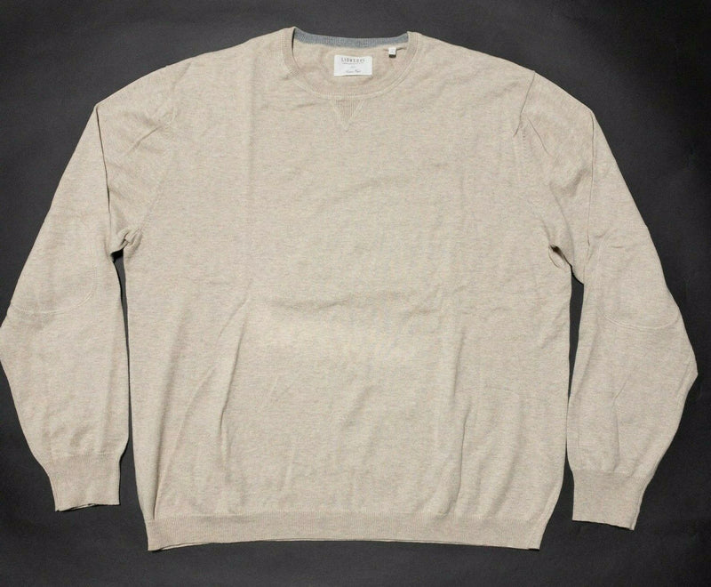 Linksoul Men's Cotton Cashmere Sweater Oatmeal Lightweight Elbow Pads Men's XL