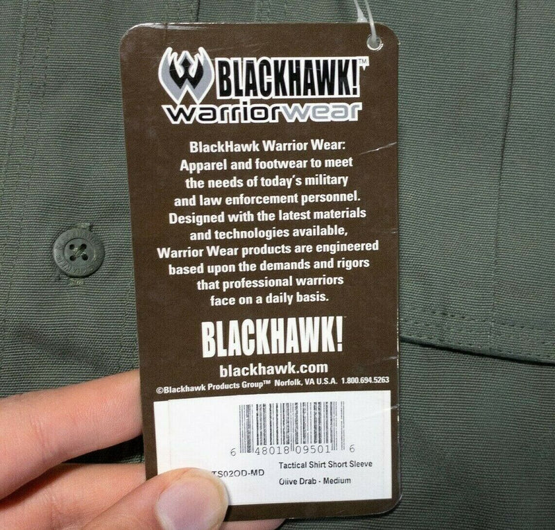 Blackhawk Tactical Shirt Medium Men's Olive Drab Green Warrior Wear Button