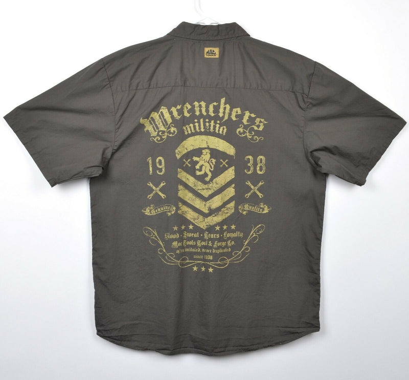 Mac Tools Men's Large Wrencher's Militia Olive Green Graphic Mechanic Shirt