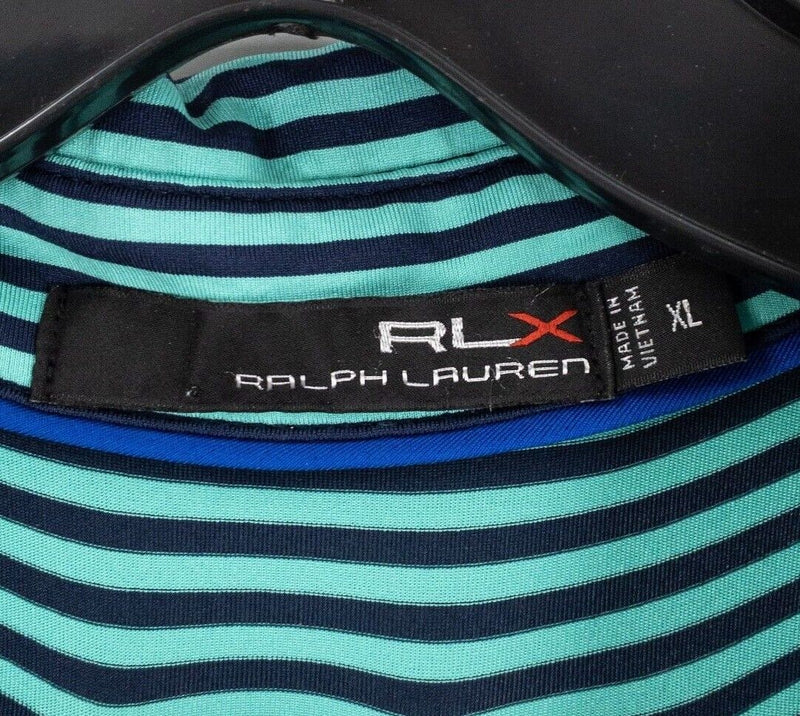 RLX Ralph Lauren Golf Polo XL Men's Green Striped Wicking Stretch Performance