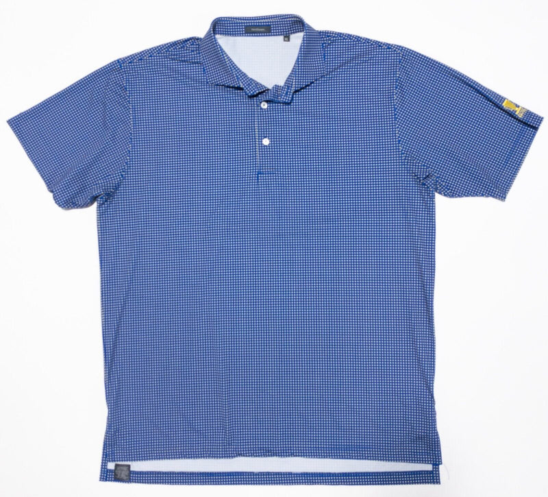 Turtleson XL Golf Polo Men's Shirt Blue Polka Dot Wicking Stretch Performance