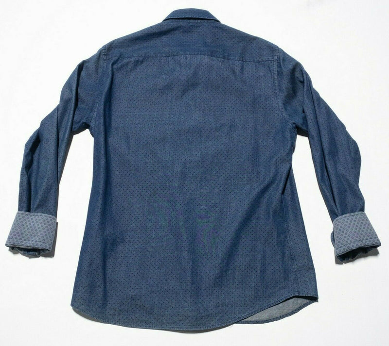 Stone Rose Denim Polka Dot Flip Cuff Button-Front Shirt Men's 3 (Medium)