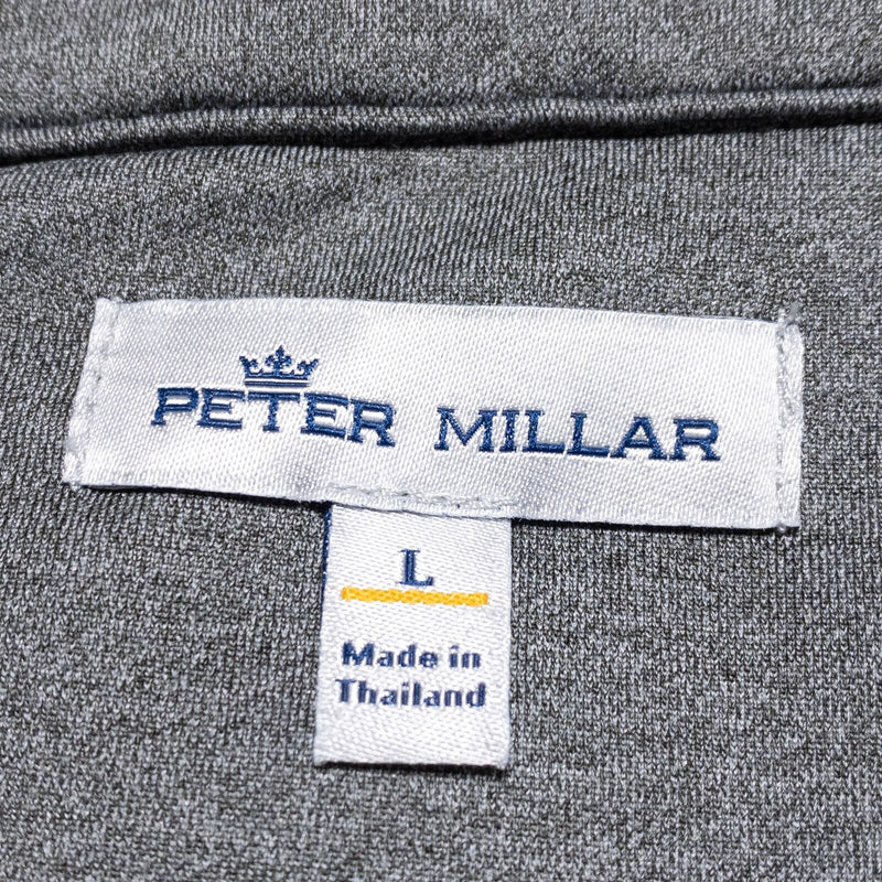 Peter Millar 1/4 Zip Mens Large Perth Pullover Wicking Stretch Golf Gray Melange