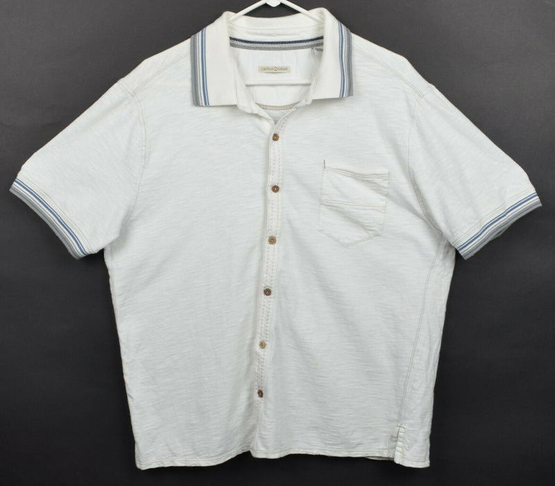 Carbon 2 Cobalt Men's Sz Large White Button-Front Pocket Casual Shirt
