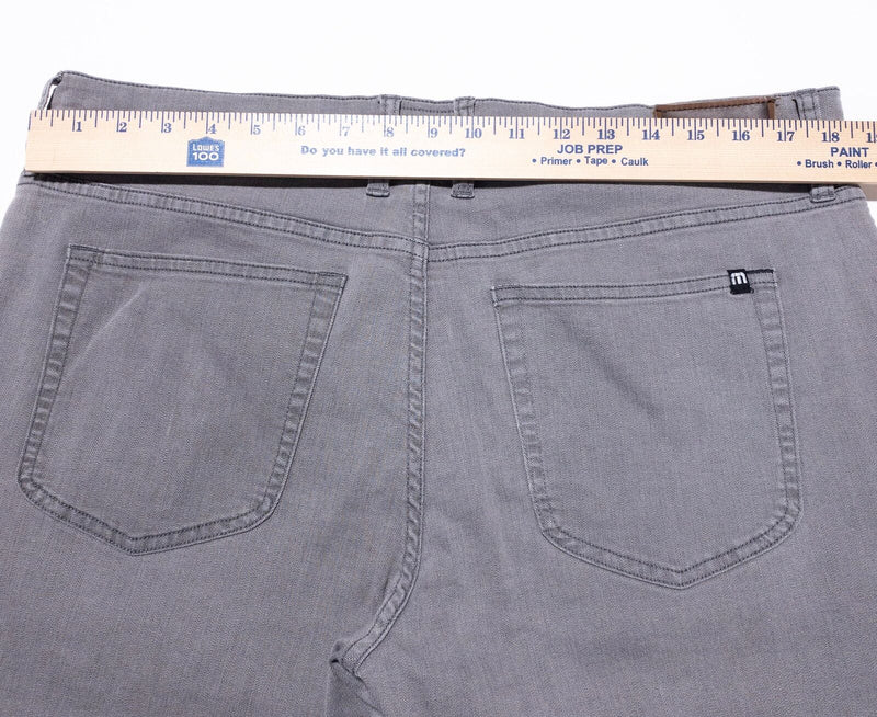Travis Mathew Gray Jeans Men's 36 Gray Solid Straight Stretch Casual