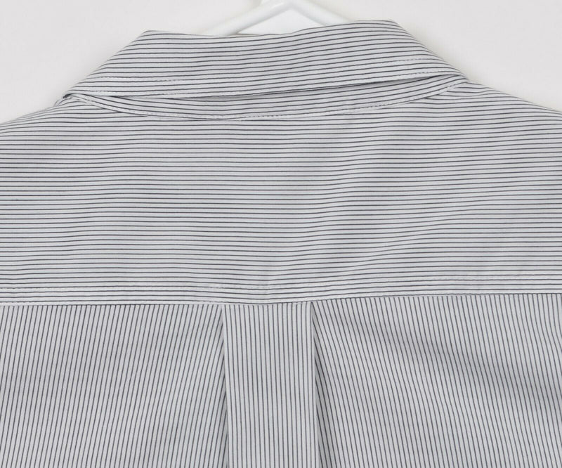 Baldwin Kansas City Men's Medium? Black White Striped Cotton Nylon Blend Shirt