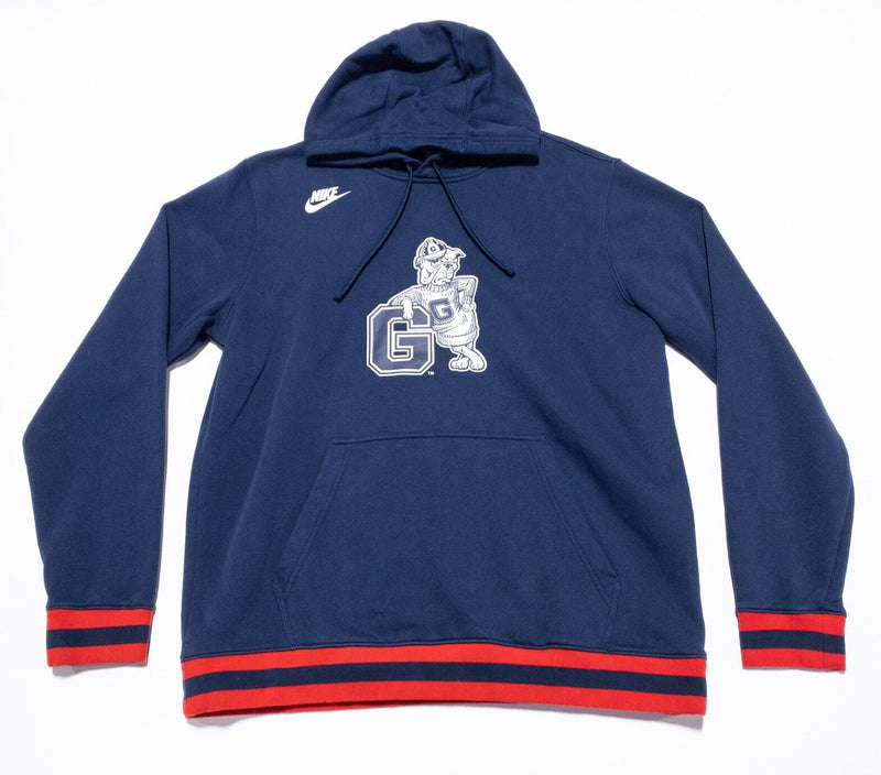 Gonzaga Bulldogs Nike Hoodie Men's XL Retro Logo Pullover Sweatshirt Blue Red