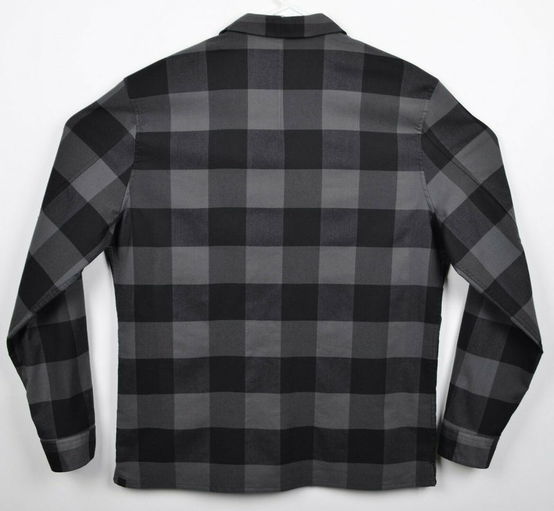 Lululemon Men's 2XL? Masons Peak Gray Black Buffalo Plaid Check Flannel Shirt