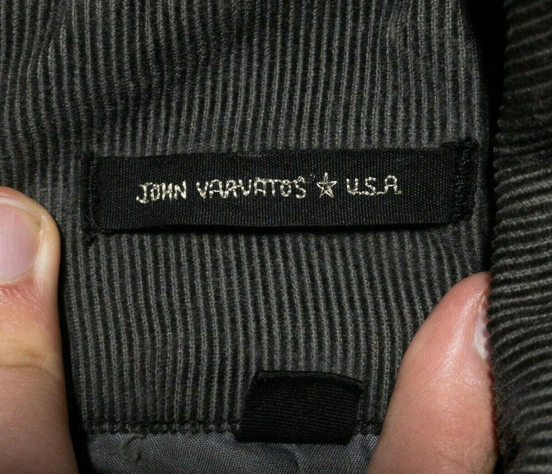 John Varvatos Corduroy Field Jacket Button-Front Gray Cargo Jacket Men's Small