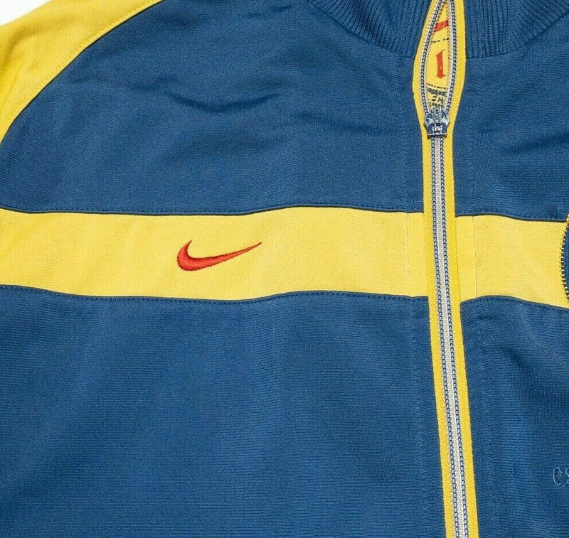 Club America Nike Yellow Blue Full Zip Track Warm-Up Soccer Jacket Men's Large