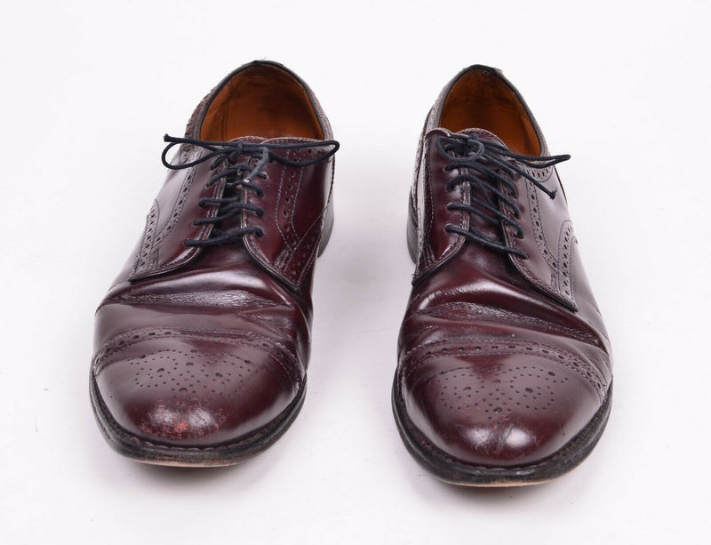 Allen Edmonds Men's US 8.5 D Sanford Burgundy Oxford Cap Toe Dress Shoes