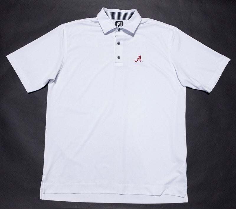 Alabama Crimson Tide FootJoy Golf Polo Men's XL White Wicking Stretch Polo