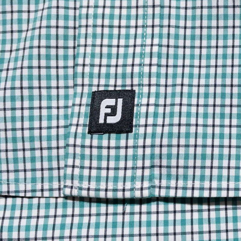 FootJoy Shirt Men's Large Long Sleeve Button-Down Green Plaid Check Wicking