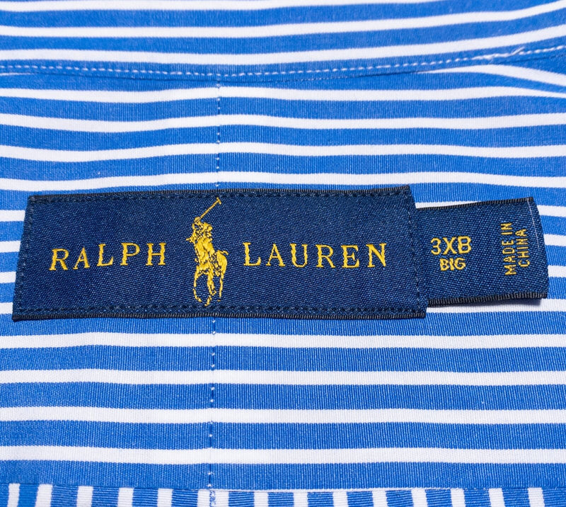 Polo Ralph Lauren Shirt Men's 3XB Big Button-Down Blue White Striped 3XL Big