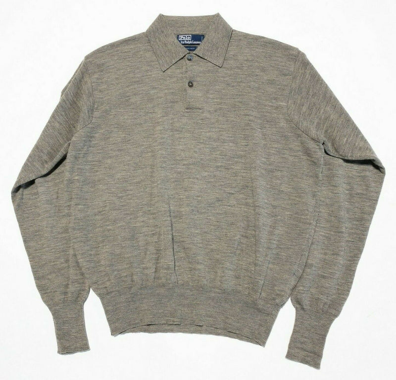 Polo Ralph Lauren Wool Collared Sweater Long Sleeve Italy Gray Men's Large