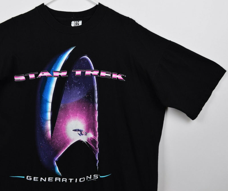 Vtg 1994 Star Trek Generations Men's Sz XL Movie Space Sci-Fi Graphic T-Shirt