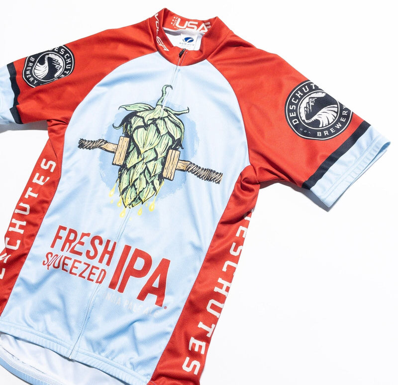 Deschutes Brewery Cycling Jersey Men's Medium Fresh Squeezed IPA Beer Voler Red