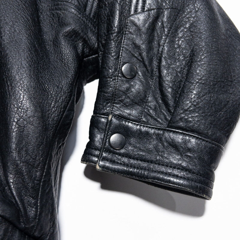 Marc Buchanan Pelle Pelle Leather Jacket Men's 46 Black Vintage 90s Moto Biker