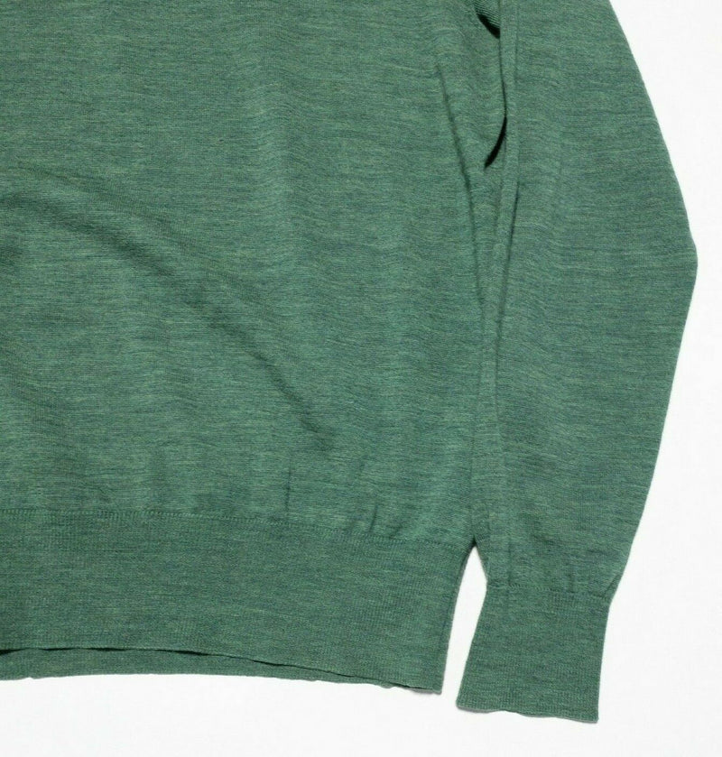 Polo Ralph Lauren Merino Wool Sweater Men's Large 1/4 Zip Pullover Knit Green