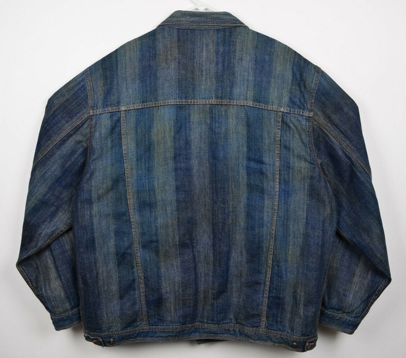 Vintage 90s Marithe Francois Girbaud Men's 4XL Denim Blue Hip Hop Lined Jacket