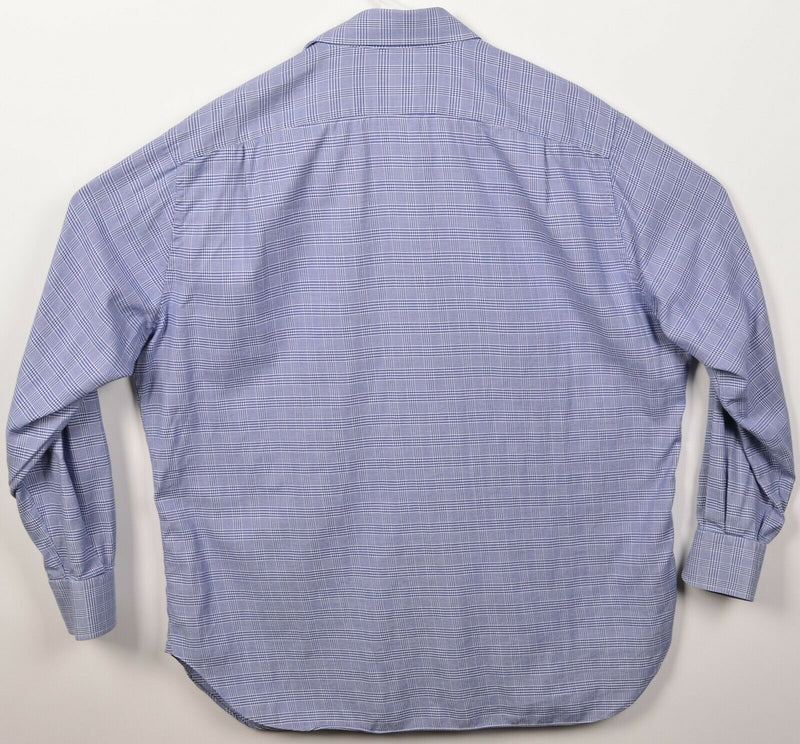 Alessandro Gherardi Men's 18/45 Blue Glen Check Handmade Italy Dress Shirt