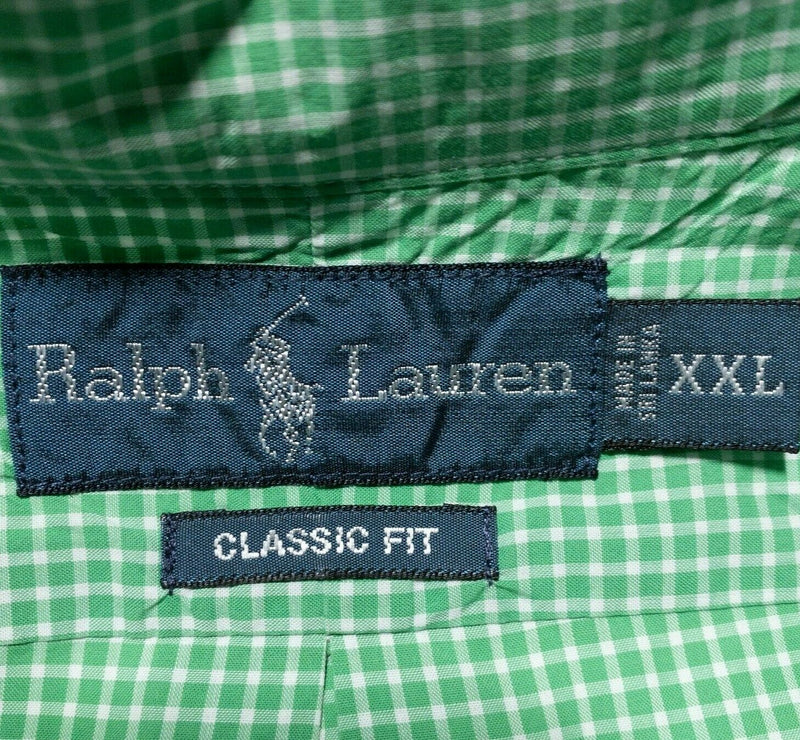 Polo Ralph Lauren Button-Down Shirt Green Check Men's 2XL Classic Fit