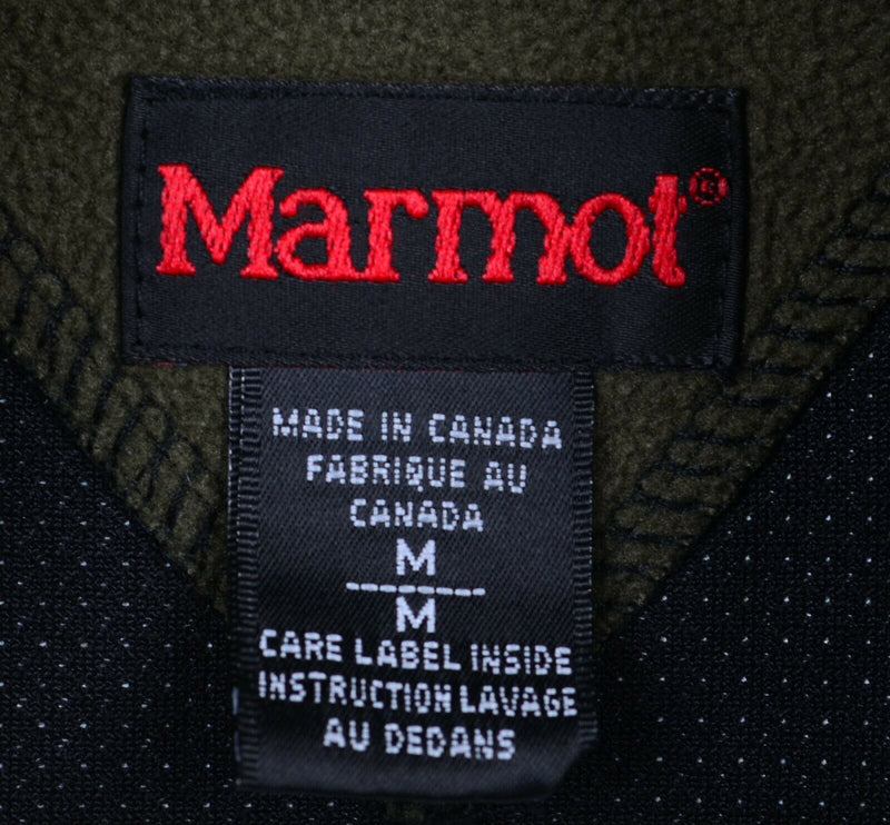 Marmot Windstopper Men Medium Olive Green Full Zip Made in Canada Fleece Jacket