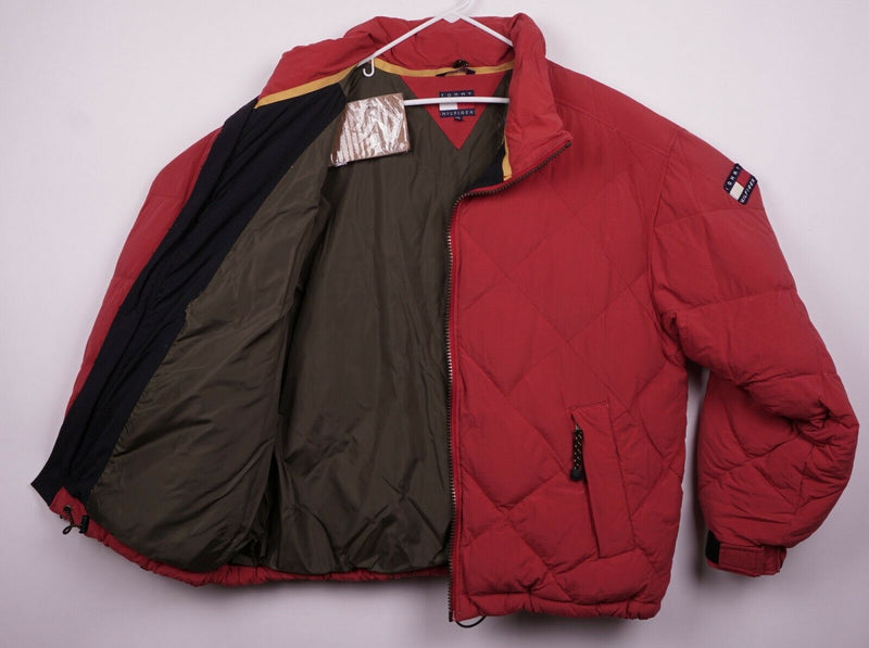 Vtg 90s Tommy Hilfiger Men's 2XL Down Red Quilted Tommy Outdoors Puffer Jacket