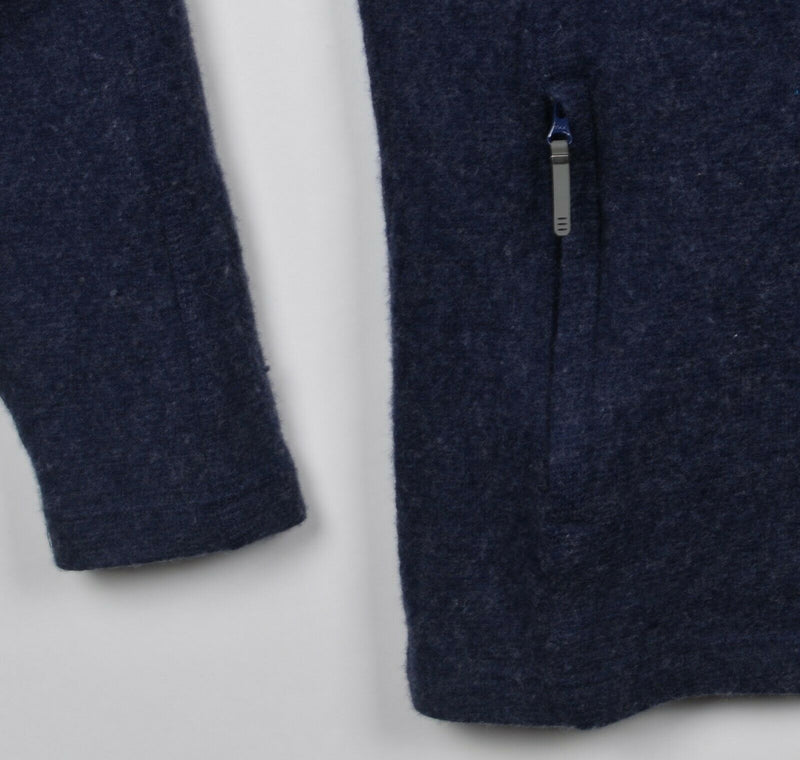 Merrell Men's Large Wool Blend 1/4 Zip Blue Pullover Sweater Jacket