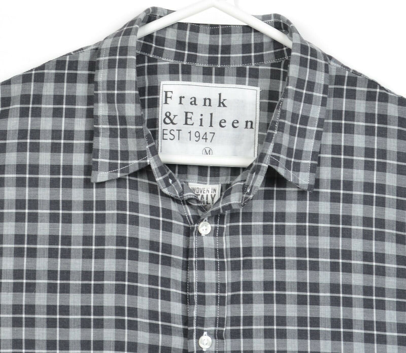 Frank & Eileen Men's Medium Gray Black Check Made in USA Button-Front Shirt