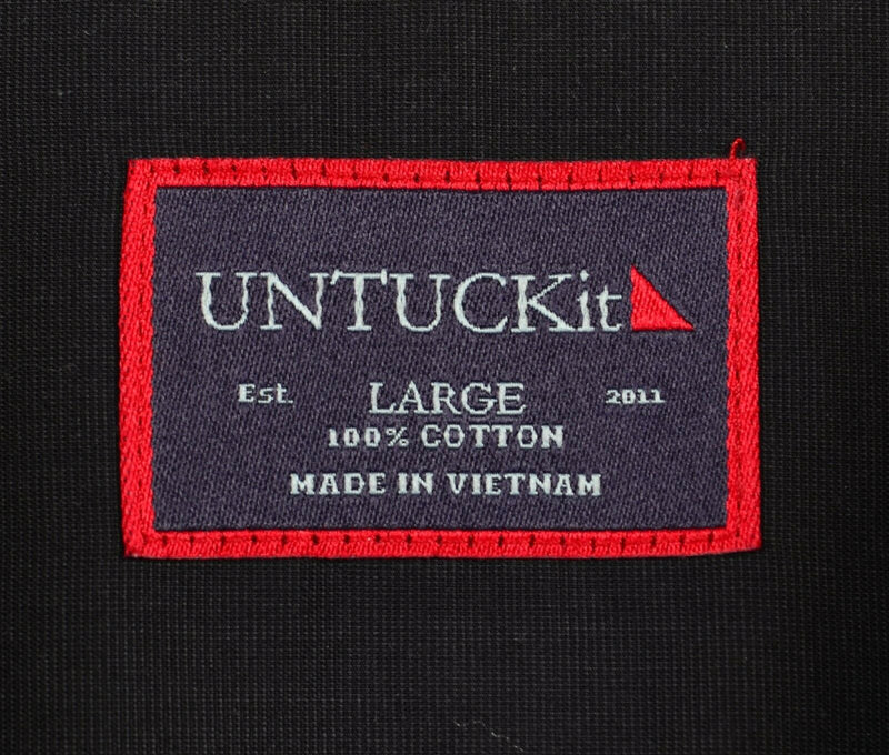 UNTUCKit Men’s Large French Cuff Solid Black Button-Front Dress Shirt