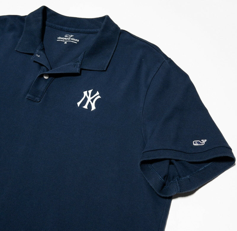 Vineyard Vines Yankees Polo Shirt XL Men's Navy Blue Short Sleeve Baseball NY