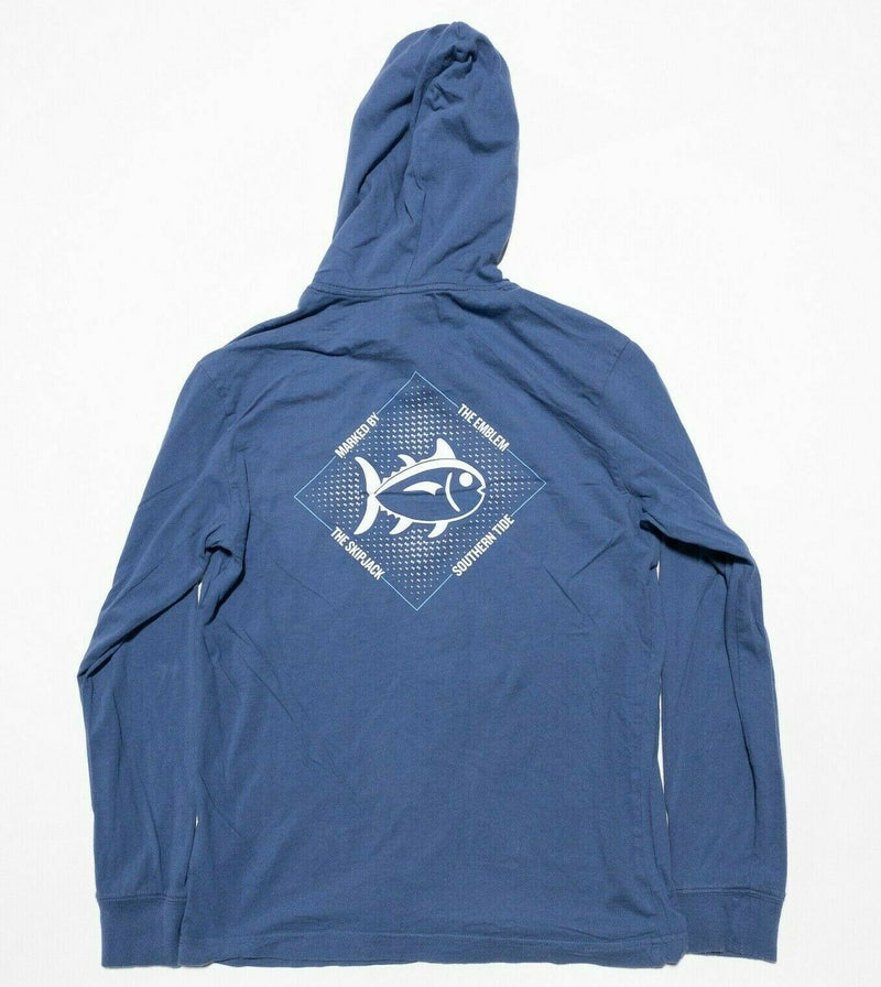 Southern Tide Men's Small Skipjack Sleeve Logo Blue Lightweight Hoodie Shirt