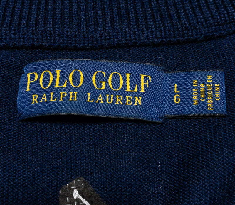 Polo Golf Ralph Lauren Men's Large Merino Wool 1/4 Zip Sweater PGA Championship