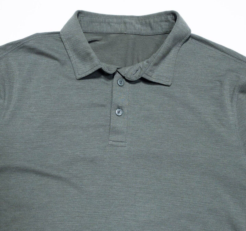 Lululemon Polo Shirt Men's Fits Medium Green Metal Vent Tech Soft Stretch